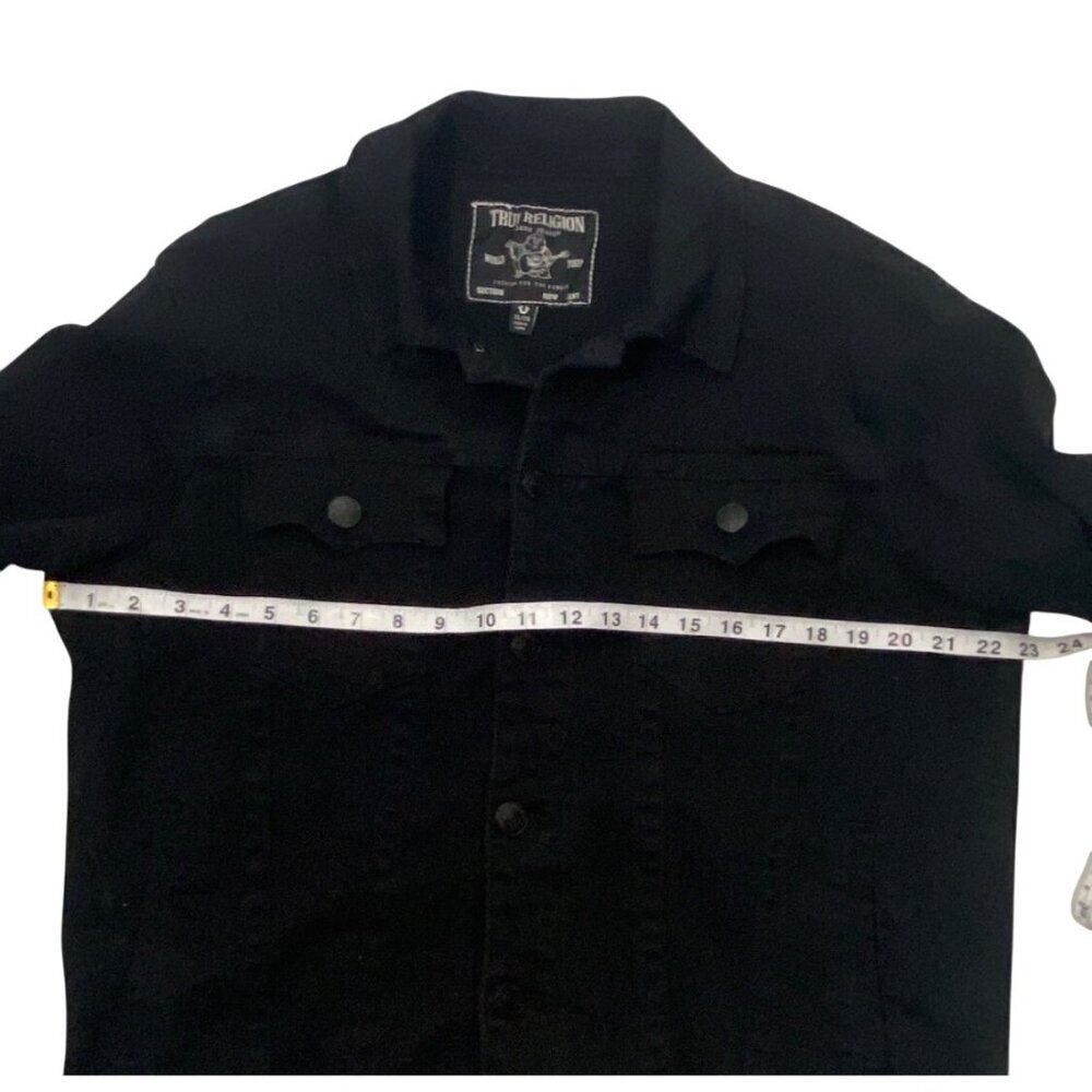 True Religion Men's Stretch Denim Trucker Jacket black size XL stretch denim - Picture 10 of 12